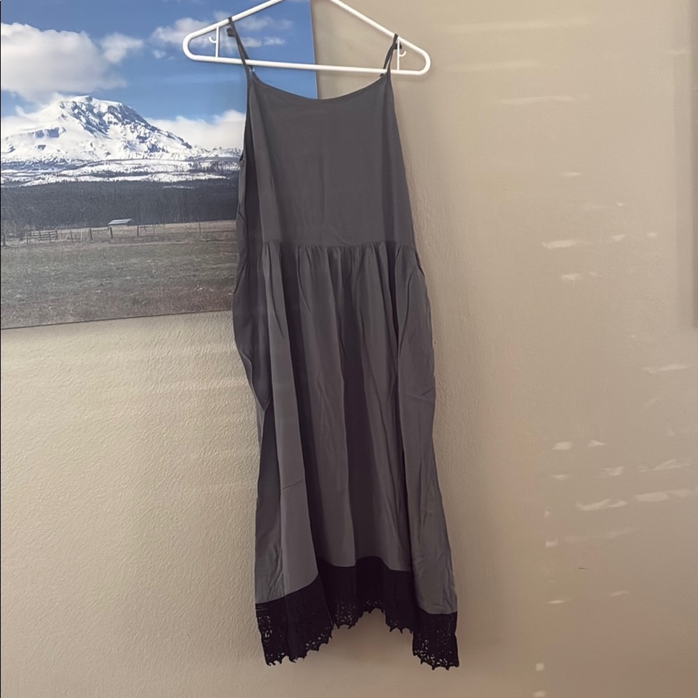 Free People Gray and Black Dress